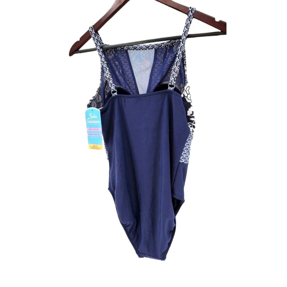 Swim Solutions 8 One-piece Swimwear Rosie Nauti High-Neck Mio Mesh Swimsuit - Picture 5 of 10